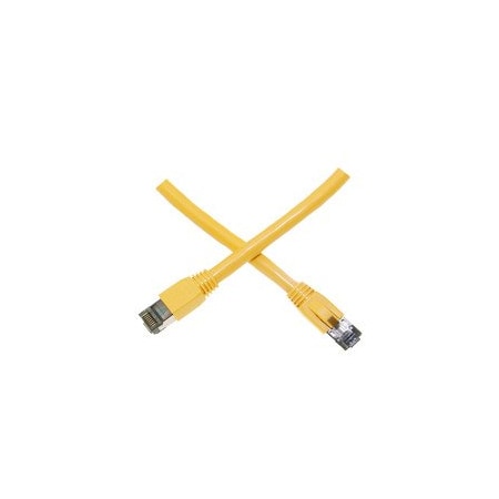 Cable Wholesale Cat8 Yellow S/FTP Ethernet Patch Cable, Molded Boot, 40Gbps - 2000MHz, 4-Pair 24AWG Copper, RJ45 13X8-58135